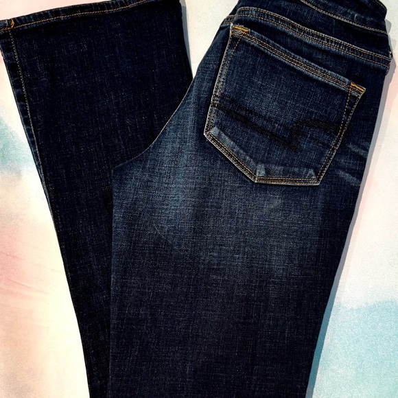 American Eagle AE Kick Boot bootcut Mid Rise Dark Wash Super Stretch Jeans 8 R - Picture 10 of 10